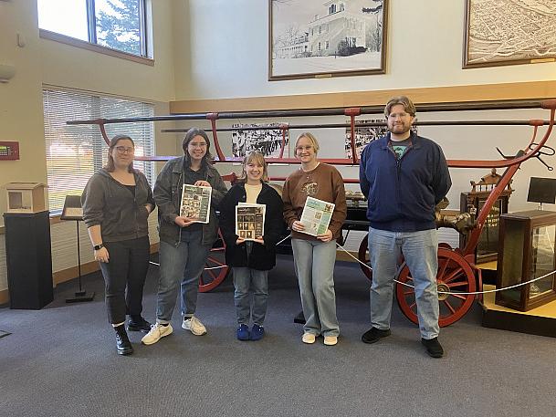 Beloit College students visited the Beloit Historical Society for a Behind the Scenes tour.
